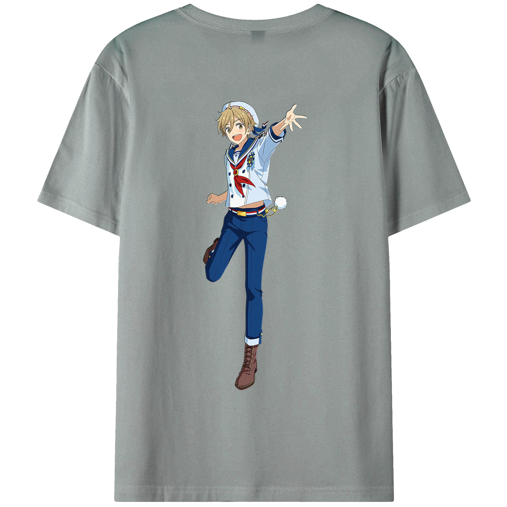 （画像用） あんさんぶるスターズ! Ensemble Stars 綿100％ メンズ半袖Tシャツ（バックプリント） 通気性
